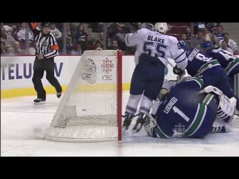 Jason Blake Knees Roberto Luongo in the Head (HD)