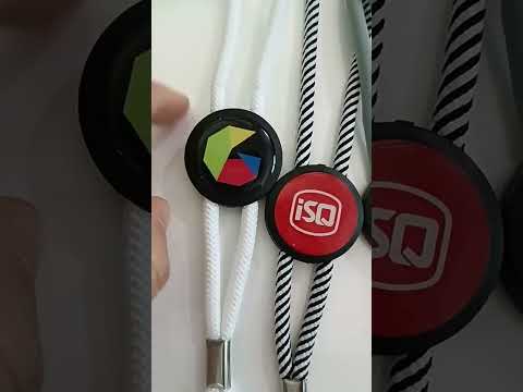 Custom adjustable length neck strap elastic round cord lanyard for ID card holder @ Yahik.com