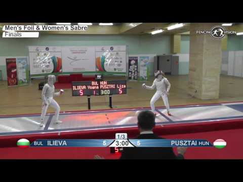 FE W S Individual Cadets Plovdiv BUL ZC Europe 2017 Final podium ILIEVA BUL vs PUSZTAI HUN