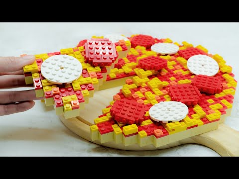 LEGO Food Challenge: Lego Pizza / Lego In Real Life / Stop Motion Cooking & ASMR