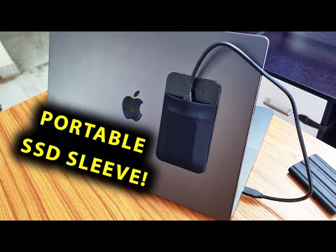 Slipdrive - Portable Hard Drive Sleeve for Laptop - SSD Solid State Drive - Reusable Adhesive - Stick on External Hard Drive Carrying Case - Pocket Pouch (Small, Black) video review thumbnail