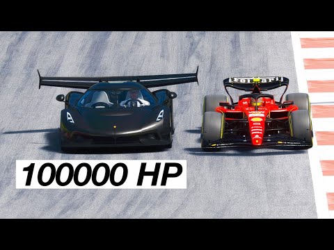 100000 HP Koenigsegg Jesko vs Ferrari F1 2023 SF-23 - Melbourne Australian GP