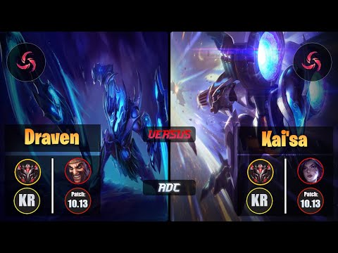 GrandMaster DRAVEN [Hail of Blades] (ADC) VS  KAI'SA - Grandmaster KR Patch 10.13