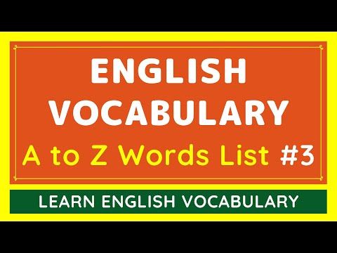 A to Z Learn English Vocabulary Words with AUDIO #3 | NEW & BASIC DAILY USE ENGLISH WORDS LIST