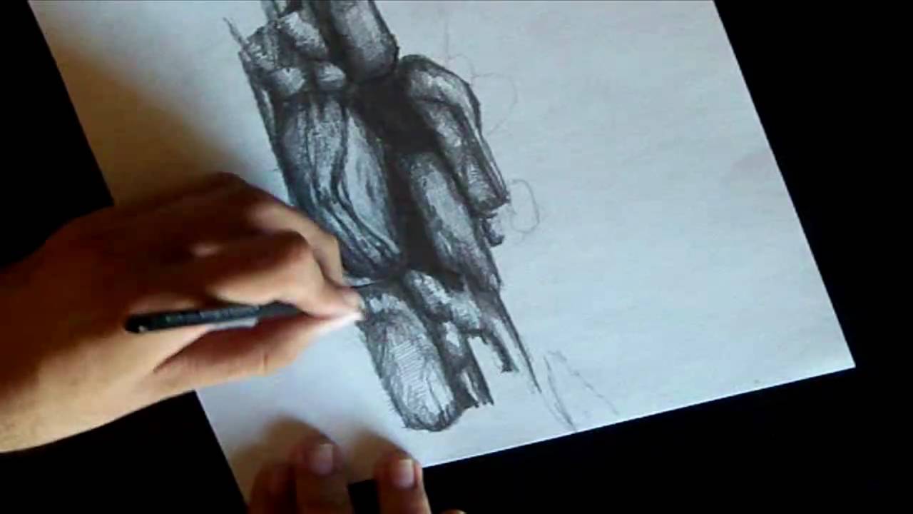 How To Draw A Moon-lit Waterfall Part 1 / 5