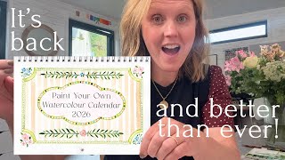 🎉 It’s Here! Paint Your Own 2026 Calendar | 12 Seasonal Watercolour Tutorials 🌿