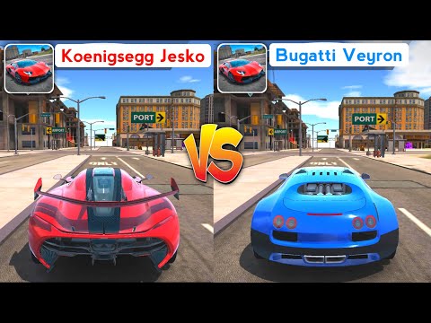 Ultimate Car Driving Simulator 2021 - Koenigsegg Jesko VS Bugatti Veyron Comparison. Who Will Win?