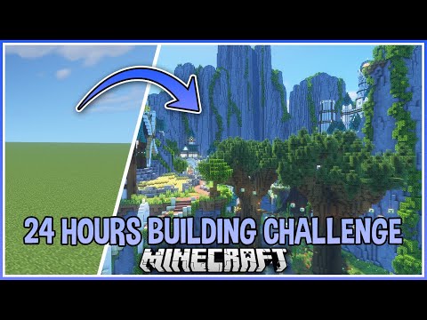 I Spent 24 Hours Straight Building in a Minecraft Flat Word!