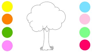Simple Tree Drawing Step by Step for Kids