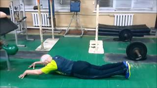 81 year old does human flag, superman push up...