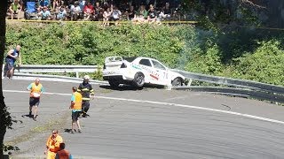 preview picture of video 'Mitsubishi Lancer EVO IV crash at AKM Ecce Homo Šternberk 2014 hill climb'