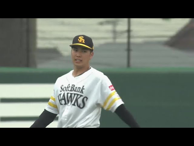 【ファーム】ホークス・廣瀬隆太 軽やかなランニングスローで出塁を許さない!!  2024年8月14日 福岡ソフトバンクホークス 対 中日ドラゴンズ