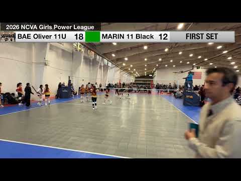 BAE Oliver 11U vs Marin 11 Black 2026 NCVA Girls PL 02/22/2026