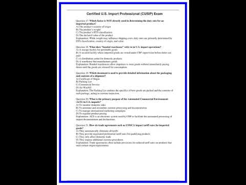 Certified US Import Professional CUSIP Exam1460 636x882