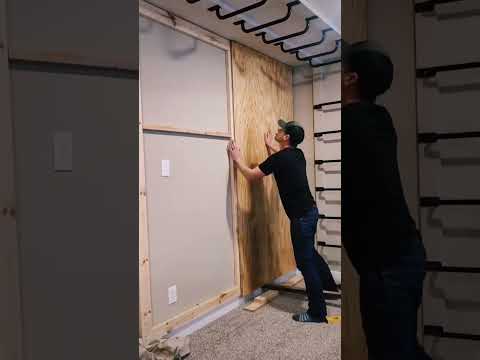 Indoor climbing wall - part 2. #bouldering #climbing #playroom #rockclimbing #kidsroom