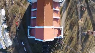 Kościół Świętego Stanisława Bm we Włocławku z lotu ptaka.