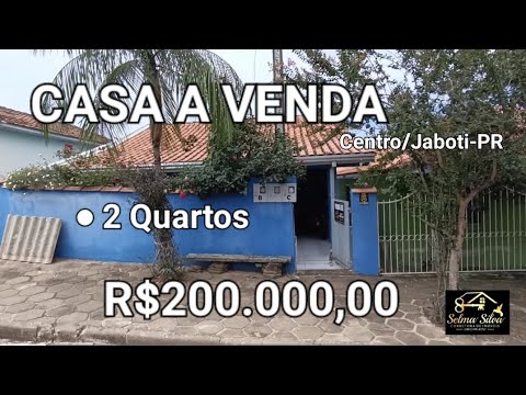 CASA A VENDA COM 2 QUARTOS BEM NO CENTRO DE JABOTI PARANÁ  R$ 200.000,00