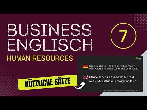7. Human Resources - Business Englisch Lernen - nützliche Sätze