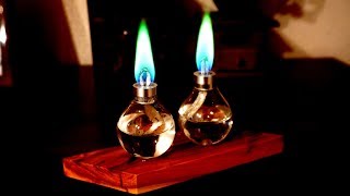 Making a Green Flame Candles from two old bulbs