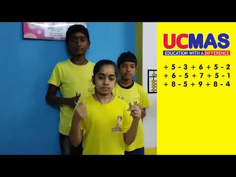UCMAS Students Calculating One Digit 20 Rows - Demo Video