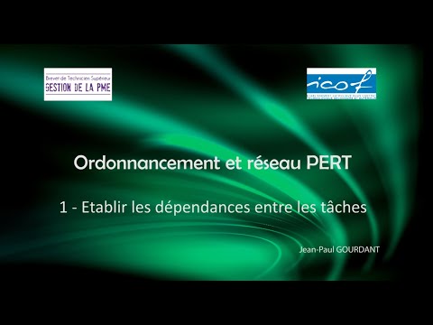 PERT 01 : établir les dépendances (antécédents) entre les tâches