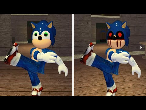 OLD SONIC VS NEW SONIC EXE  MORPH JUMPSCARE! Roblox Piggy FANGAME