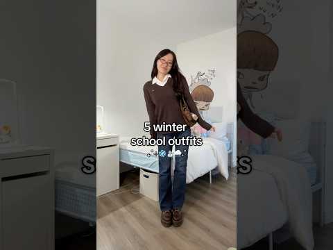 5 SIMPLE WINTER SCHOOL OUTFITS ❄️ #ootd #winteroutfitinspo #winteroutfits #outfitinspo #fashion