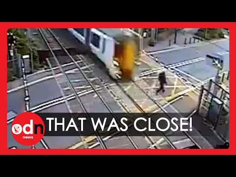 Incredible Near Miss With Train After Man Ignores Level Crossing Barrier