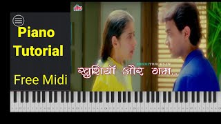Download lagu Khushiyan Aur Ghum PianoTutorial|Khushiya Aur Ghum Piano Cover| Notes|Chords|Sheet|Midi mp3