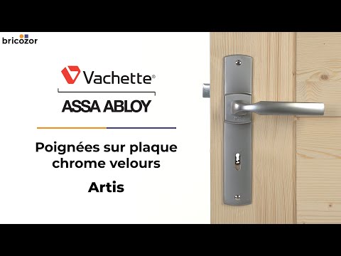 Poignées sur plaques - 195 mm - aluminium - chromé velours - Artis VACHETTE