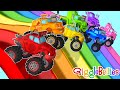 Monster Trucks Desert Adventure Park | Monster Trucks Learning Videos For Kids | GiggleBellies