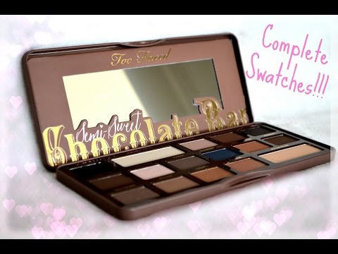 Swatches! Semi Sweet Chocolate Bar Palette from Too Faced - Full Swatches