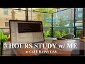 3 HOURS Study with me Cafe| Coffee Shop Ambiance|Heavy Rain|Background noise|| 4k| Mindful Studying