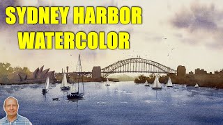 How to paint an atmospheric sky with watercolors. Step by step watercolour tutorial - golden sunset