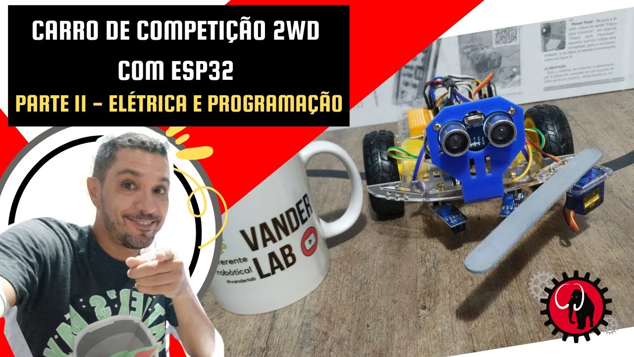 Miniatura do vídeo Carro de competição 2WD com ESP32 - Parte II Elétrica e Programação