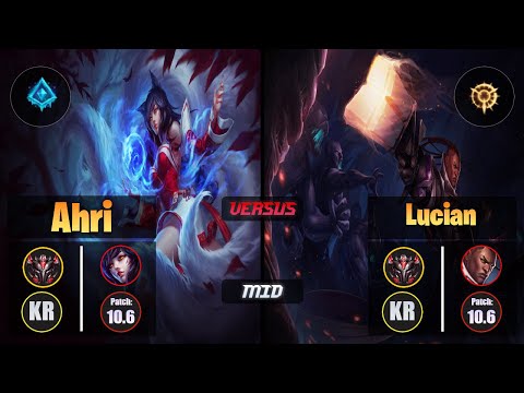 GrandMaster AHRI [Glacial Augment] (Mid) VS  LUCIAN - Grandmaster KR Patch 10.6
