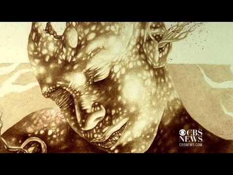 Artist paints with his own blood