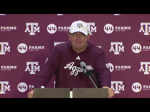 Mike Elko recaps Texas A&M's bye week, previews Auburn game