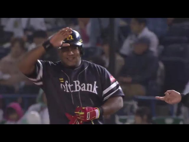 【7回表】ホークス・デスパイネ 貴重な追加点となるタイムリーヒット!! 2017/4/19 M-H