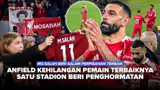 Download lagu A stadium is moved to tears as Mo Salah bids farewell. Mo Salah's special gift to the Anfield crowd. mp3