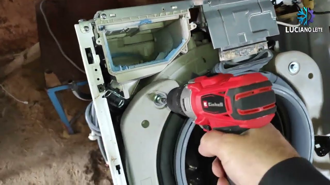 Como desmontar lava e seca Samsung para trocar o suporte do Sesto passo a passo