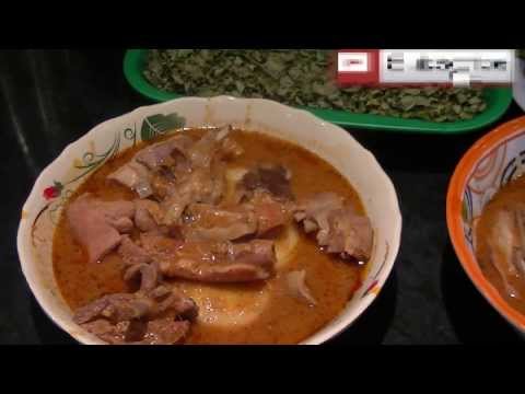 Fufuo ne Nsesawankwan (Fufu and All Purpose soup with an assortment of meats)