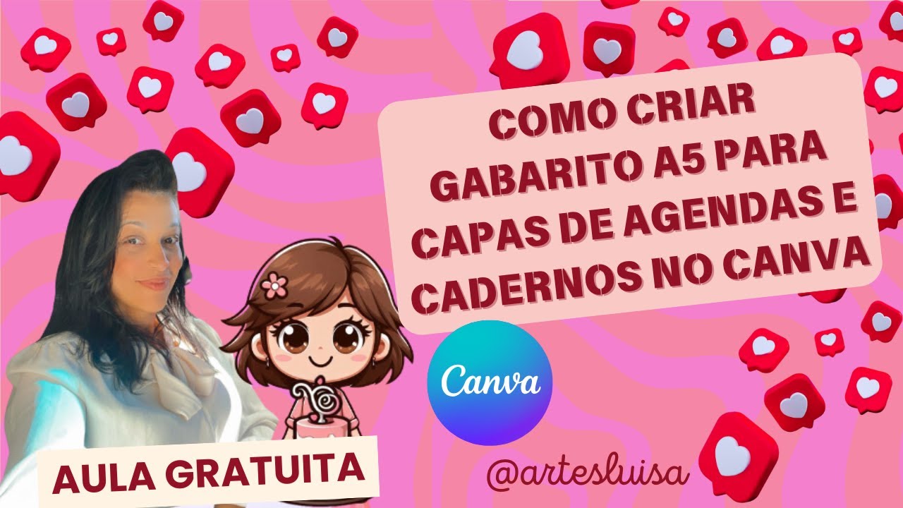 AULA GRATUITA - COMO CRIAR GABARITO A5 PARA CAPAS DE AGENDAS E CADERNOS NO CANVA.
