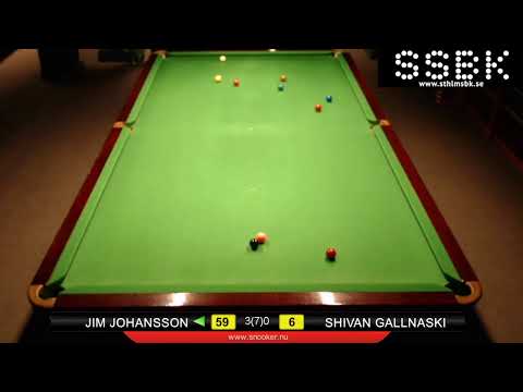 Ranking 1 2020 - Final - Jim Johansson v Shivan Gallnaski. Best of 7 #snooker #stockholm #sweden