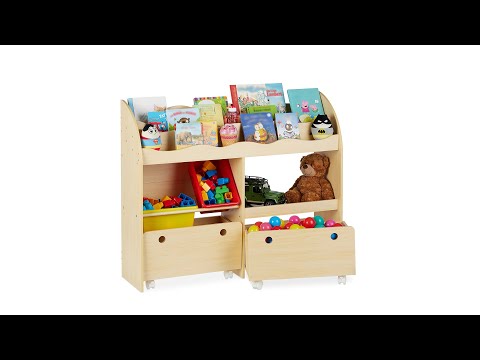 Etagère enfants pour jouets Marron - Bois manufacturé - Matière plastique - 108 x 88 x 29 cm