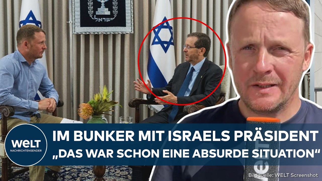 KRIEG IN NAHOST: Reporter stellt Israels Präsident zu Rede – plötzlich kreischt der Raketenalarm