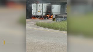 Foam used to extinguish truck fire in Giles County