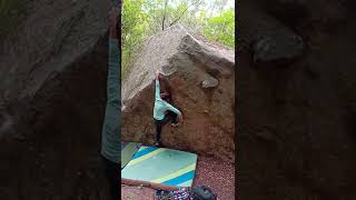 Video thumbnail of Problem 4 (Boulder 1, Roc de l'Avi). Can Bruguera