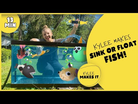 Kylee Makes Sink or Float Fish | Make DIY Water Toys | Play Sink or Float | Science for Kids Game