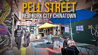 【4K】𝐖𝐀𝐋𝐊 🇺🇸 Stopping by Pell Street in Chinatown, New York City 🚕🗽🌭